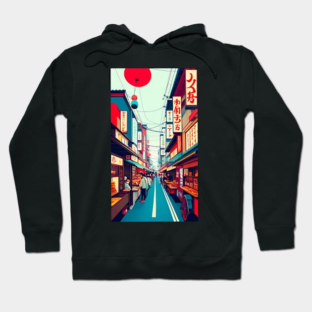 Tokyo street Hoodie by FoxyTwinkle